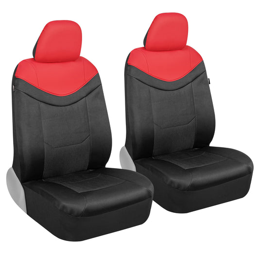 2pc Seat Covers Two Tone Red and Black