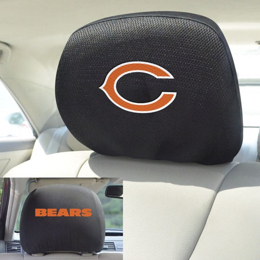 NFL Chicago Bears Mesh Headrest Covers - Black