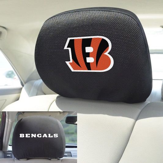 NFL Cincinnati Bengals Mesh Headrest Covers- Black