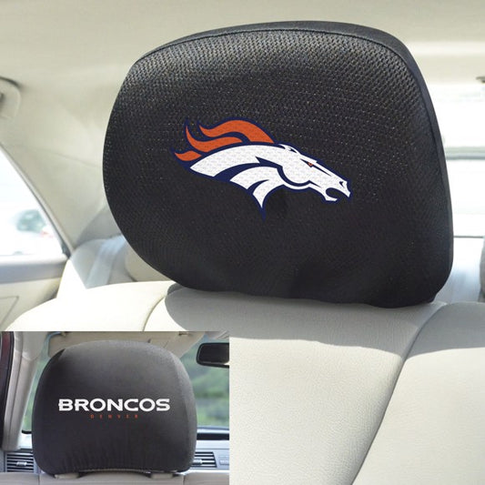 NFL Denver Broncos Mesh Headrest Covers - Black