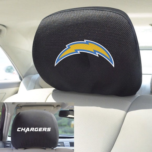 NFL Los Angeles Chargers Mesh Headrest Covers - Black