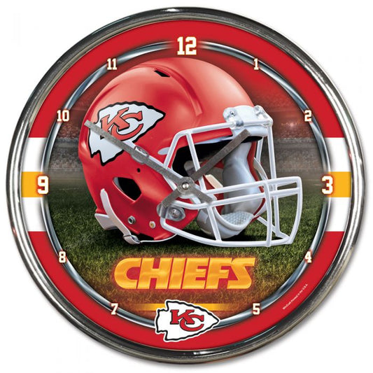 NFL Kansas Chiefs Chrome Clock