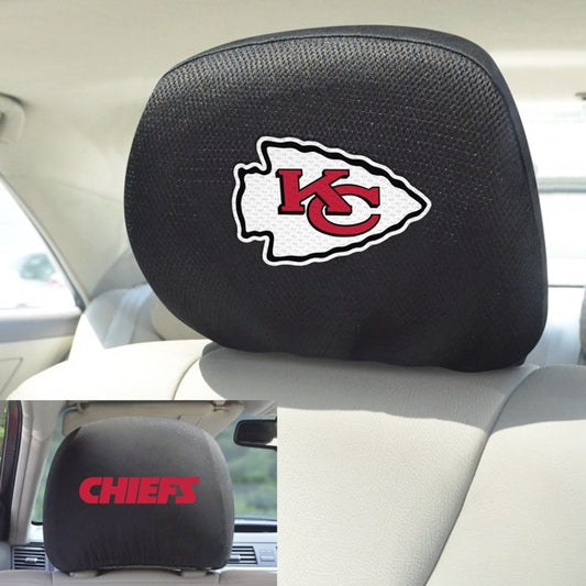 NFL Kansas City Chiefs Mesh Headrest Covers - Black