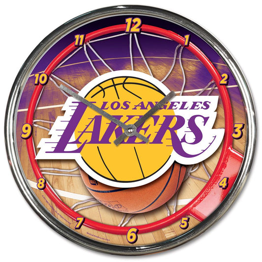 NBA Los Angeles Lakers Chrome Clock