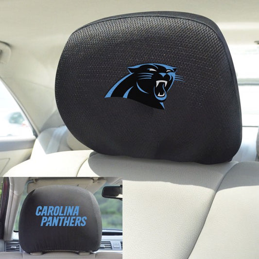 NFL Carolina Panthers Mesh Headrest Covers - Black