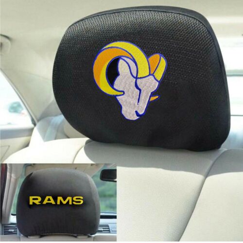 NFL Los Angeles Rams Mesh Headrest Covers - Black