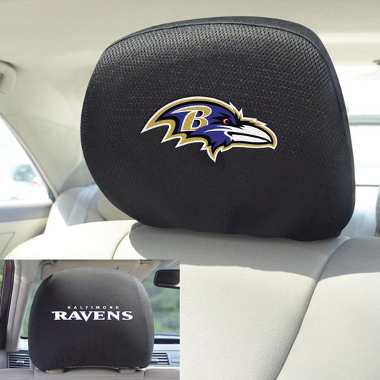 NFL Baltimore Ravens Mesh Headrest Covers - Black