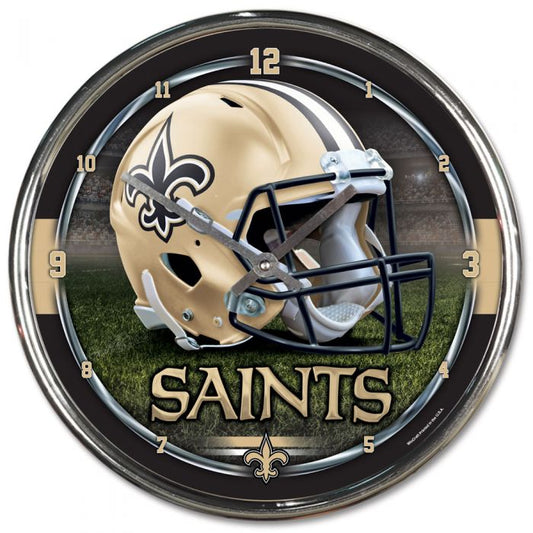 NFL New Orleans Saints Chrome Clock