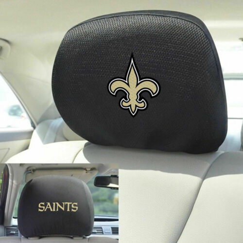 NFL New Orleans Saints Mesh Headrest Covers - Black