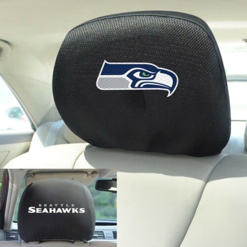 NFL Seattle Seahawks Mesh Headrest Covers - Black