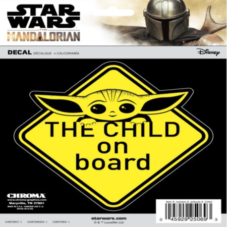 Star Wars The Child On Board Mandalorian Baby Yoda Decal