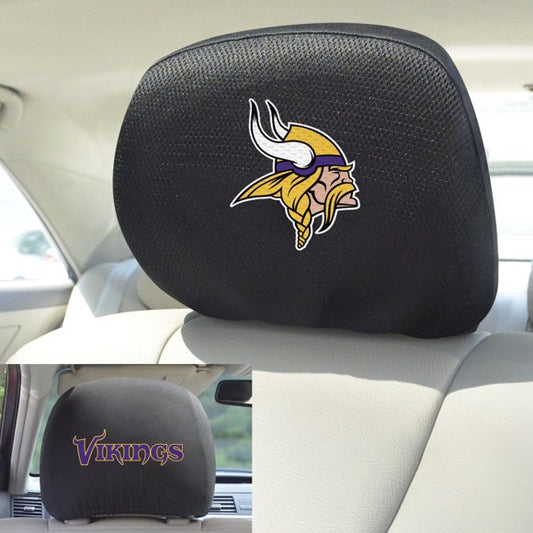 NFL Minnnesota Vikings Mesh Headrest Covers - Black